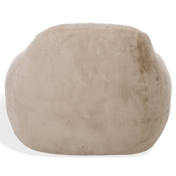 Lorianna Bean Bag Chair In Soft Cream Fabric, Supportive Polyester Fill, Lightweight & Made In Usa