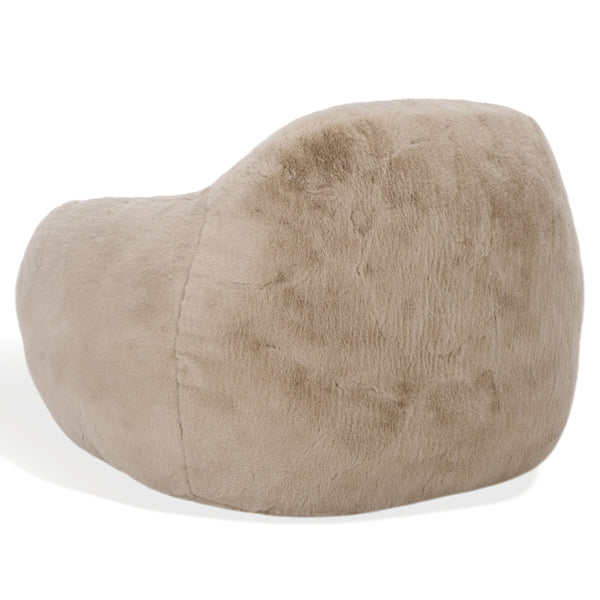 Lorianna Bean Bag Chair In Soft Cream Fabric, Supportive Polyester Fill, Lightweight & Made In Usa