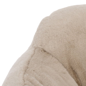 Lorianna Bean Bag Chair In Soft Cream Fabric, Supportive Polyester Fill, Lightweight & Made In Usa