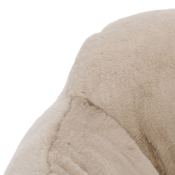 Lorianna Bean Bag Chair In Soft Cream Fabric, Supportive Polyester Fill, Lightweight & Made In Usa