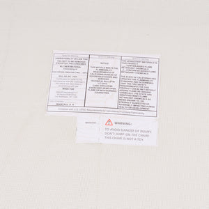 Lorianna Bean Bag Chair In Soft Cream Fabric, Supportive Polyester Fill, Lightweight & Made In Usa