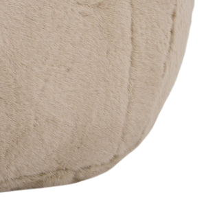 Lorianna Bean Bag Chair In Soft Cream Fabric, Supportive Polyester Fill, Lightweight & Made In Usa