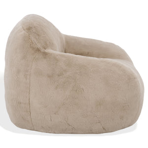 Lorianna Bean Bag Chair In Soft Cream Fabric, Supportive Polyester Fill, Lightweight & Made In Usa