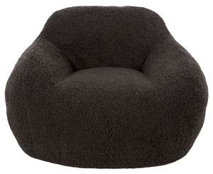 Lorianna Bean Bag Chair In Soft Cream Fabric, Supportive Polyester Fill, Lightweight & Made In Usa