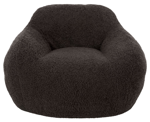 Lorianna Bean Bag Chair In Soft Cream Fabric, Supportive Polyester Fill, Lightweight & Made In Usa