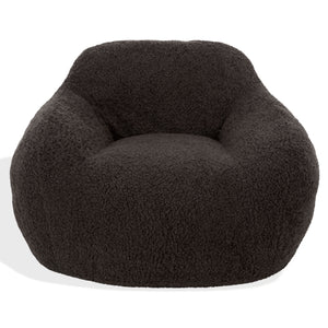 Lorianna Bean Bag Chair In Soft Cream Fabric, Supportive Polyester Fill, Lightweight & Made In Usa