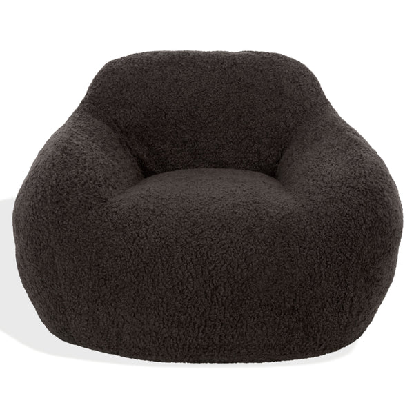 Lorianna Bean Bag Chair In Soft Cream Fabric, Supportive Polyester Fill, Lightweight & Made In Usa