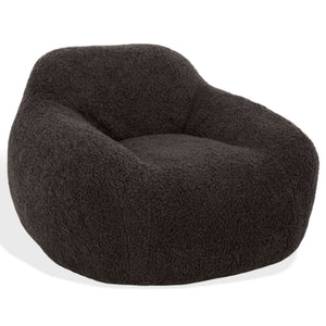 Lorianna Bean Bag Chair In Soft Cream Fabric, Supportive Polyester Fill, Lightweight & Made In Usa