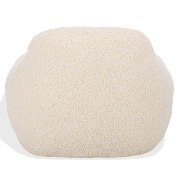 Lorianna Bean Bag Chair In Soft Cream Fabric, Supportive Polyester Fill, Lightweight & Made In Usa
