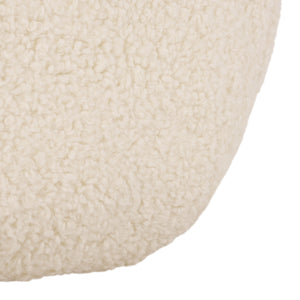 Lorianna Bean Bag Chair In Soft Cream Fabric, Supportive Polyester Fill, Lightweight & Made In Usa