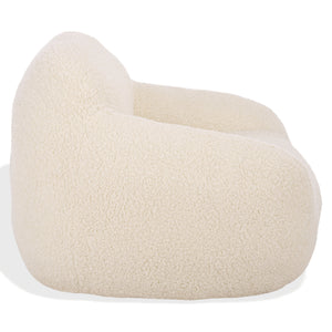 Lorianna Bean Bag Chair In Soft Cream Fabric, Supportive Polyester Fill, Lightweight & Made In Usa