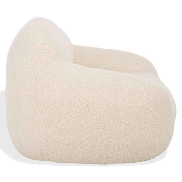 Lorianna Bean Bag Chair In Soft Cream Fabric, Supportive Polyester Fill, Lightweight & Made In Usa