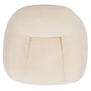 Lorianna Bean Bag Chair In Soft Cream Fabric, Supportive Polyester Fill, Lightweight & Made In Usa