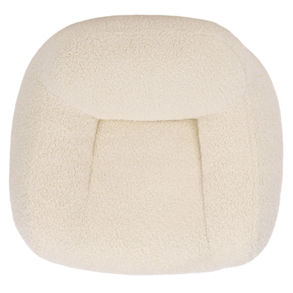 Lorianna Bean Bag Chair In Soft Cream Fabric, Supportive Polyester Fill, Lightweight & Made In Usa