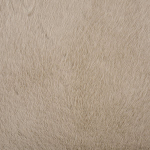Gracelina Round Pouf In Cream — Compact Plush Ottoman For Extra Seating, Footrest & Textured Style