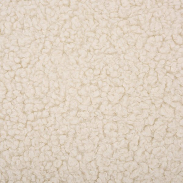 Gracelina Round Pouf In Cream — Compact Plush Ottoman For Extra Seating, Footrest & Textured Style