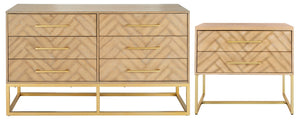 Safavieh Estelle Nightstand - Contemporary Oak Storage Table With Brass Accents For Modern Bedrooms & Decor Rustic Oak FOX6262A