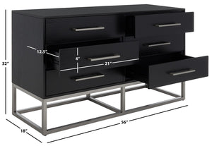 Safavieh Estelle Dresser XII23 Black / Silver Wood / Metal SFV2105F