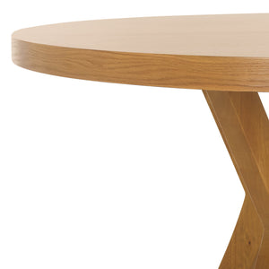 Safavieh Luis Round Wood Dining Table - Elegant Bistro Style For Contemporary Spaces, Seats Up To Six Comfortably Natural Wood Sfv2106e-2bx