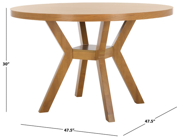Safavieh Luis Round Wood Dining Table - Elegant Bistro Style For Contemporary Spaces, Seats Up To Six Comfortably Natural Wood Sfv2106e-2bx