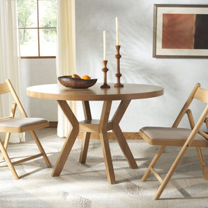 Safavieh Luis Round Wood Dining Table - Elegant Bistro Style For Contemporary Spaces, Seats Up To Six Comfortably Natural Wood Sfv2106e-2bx