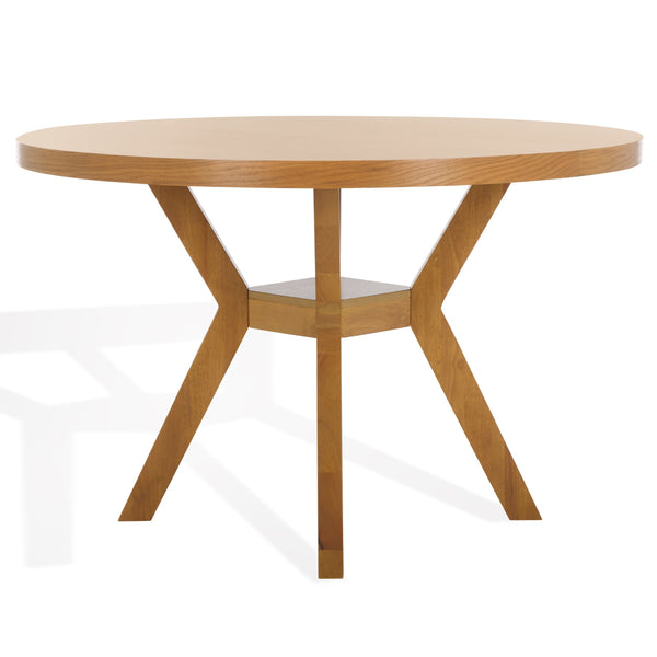 Safavieh Luis Round Wood Dining Table - Elegant Bistro Style For Contemporary Spaces, Seats Up To Six Comfortably Natural Wood Sfv2106e-2bx