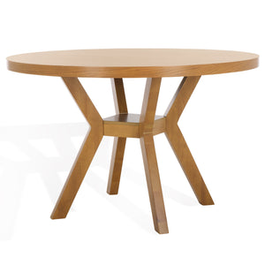 Safavieh Luis Round Wood Dining Table - Elegant Bistro Style For Contemporary Spaces, Seats Up To Six Comfortably Natural Wood Sfv2106e-2bx