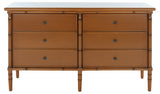 Mina 6 Drawer Dresser with Chic Gold Pulls and Elegant Navy Finish for Stylish Storage Solutions