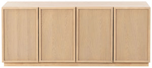 Safavieh Zeus 4 Door Wood Media Stand Natural Wood