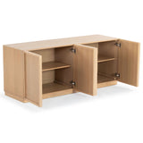 Safavieh Zeus 4 Door Wood Media Stand Natural Wood