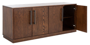 Safavieh MALLORY 4 Door Sideboard and TV Stand - Classic Design with Ample Storage for Modern Living Rooms Dark Brown SFV2120A