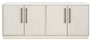Safavieh MALLORY 4 Door Sideboard and TV Stand - Classic Design with Ample Storage for Modern Living Rooms White Washed SFV2120B