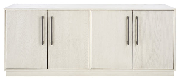 Safavieh MALLORY 4 Door Sideboard and TV Stand - Classic Design with Ample Storage for Modern Living Rooms White Washed SFV2120B