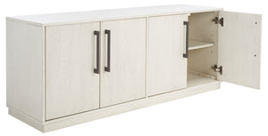 Safavieh MALLORY 4 Door Sideboard and TV Stand - Classic Design with Ample Storage for Modern Living Rooms White Washed SFV2120B