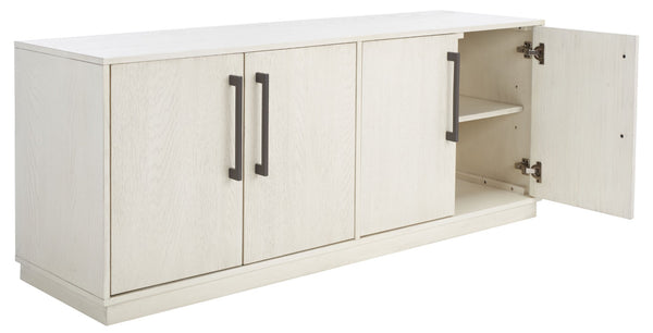 Safavieh MALLORY 4 Door Sideboard and TV Stand - Classic Design with Ample Storage for Modern Living Rooms White Washed SFV2120B