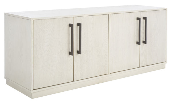 Safavieh MALLORY 4 Door Sideboard and TV Stand - Classic Design with Ample Storage for Modern Living Rooms White Washed SFV2120B