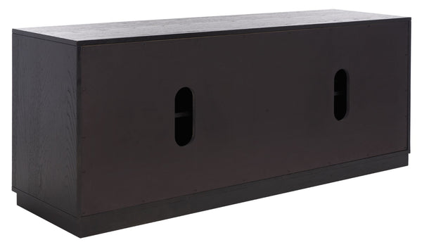 Safavieh MALLORY 4 Door Sideboard and TV Stand - Classic Design with Ample Storage for Modern Living Rooms Black SFV2120C