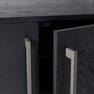 Safavieh MALLORY 4 Door Sideboard and TV Stand - Classic Design with Ample Storage for Modern Living Rooms Black SFV2120C