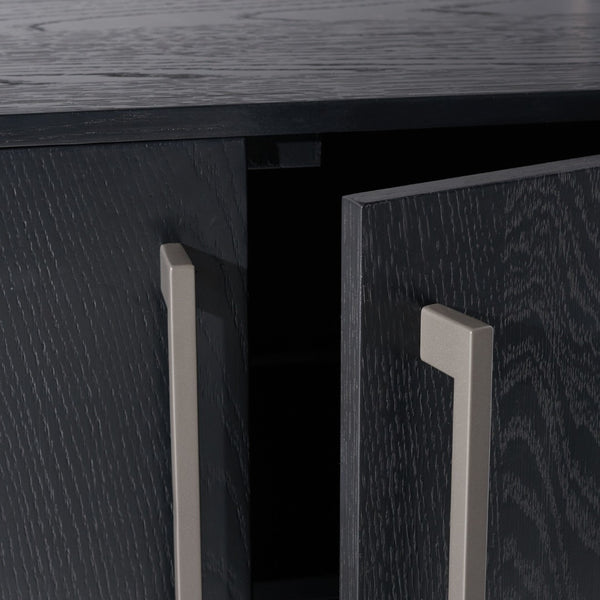 Safavieh MALLORY 4 Door Sideboard and TV Stand - Classic Design with Ample Storage for Modern Living Rooms Black SFV2120C