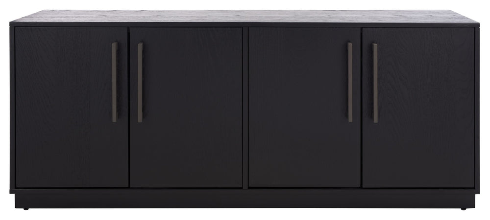 Safavieh MALLORY 4 Door Sideboard and TV Stand - Classic Design with Ample Storage for Modern Living Rooms Black SFV2120C