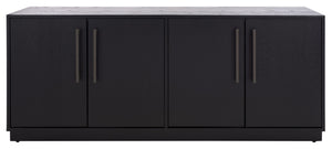 Safavieh MALLORY 4 Door Sideboard and TV Stand - Classic Design with Ample Storage for Modern Living Rooms Black SFV2120C