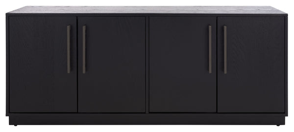 Safavieh MALLORY 4 Door Sideboard and TV Stand - Classic Design with Ample Storage for Modern Living Rooms Black SFV2120C