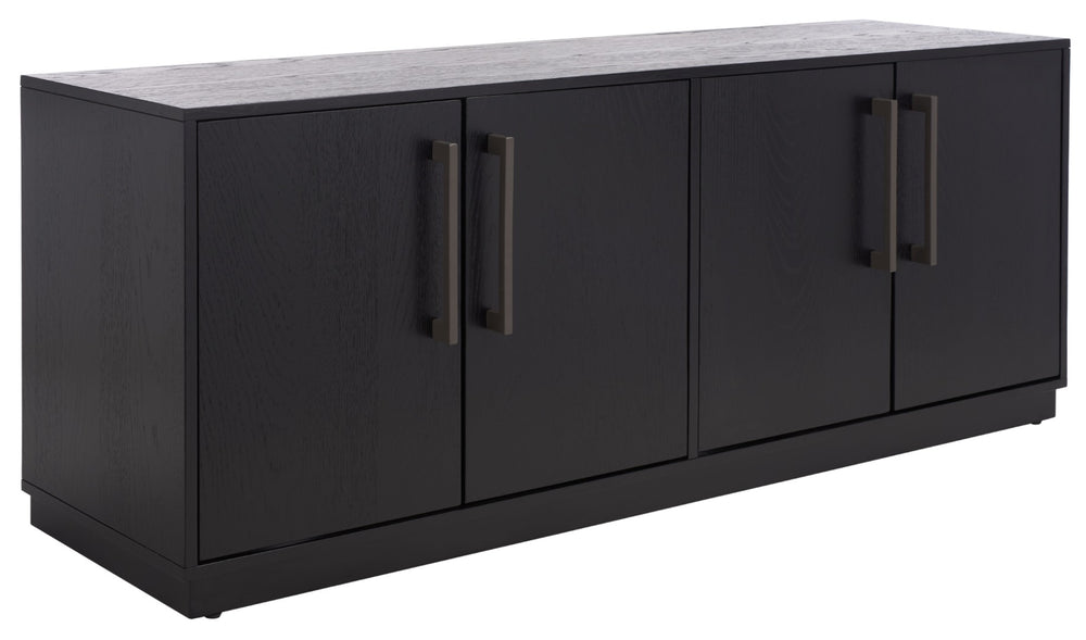 Safavieh MALLORY 4 Door Sideboard and TV Stand - Classic Design with Ample Storage for Modern Living Rooms Black SFV2120C