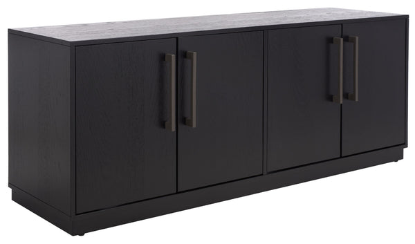 Safavieh MALLORY 4 Door Sideboard and TV Stand - Classic Design with Ample Storage for Modern Living Rooms Black SFV2120C