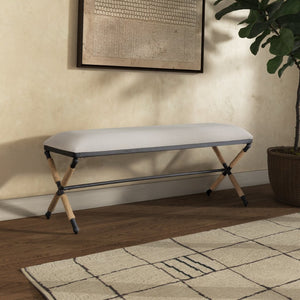 Safavieh CARMELO Hemp Wrapped Bench - Modern Chic Design for Entryway, Bedroom, or Living Room Seating Beige / Black SFV2121A