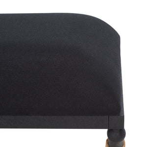 Safavieh CARMELO Hemp Wrapped Bench - Modern Chic Design for Entryway, Bedroom, or Living Room Seating Black SFV2121B
