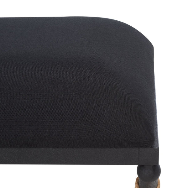 Safavieh CARMELO Hemp Wrapped Bench - Modern Chic Design for Entryway, Bedroom, or Living Room Seating Black SFV2121B