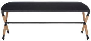 Safavieh CARMELO Hemp Wrapped Bench - Modern Chic Design for Entryway, Bedroom, or Living Room Seating Black SFV2121B