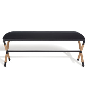 Safavieh CARMELO Hemp Wrapped Bench - Modern Chic Design for Entryway, Bedroom, or Living Room Seating Black SFV2121B
