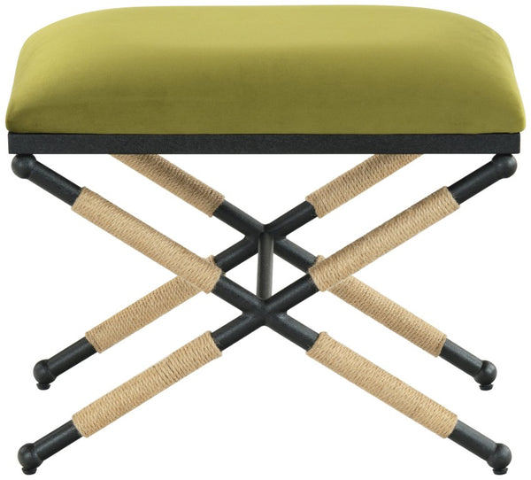 Safavieh Carmelo Hemp Wrapped Rectangular Ottoman Earthy Organic Accent for Bohemian Living SFV2122C